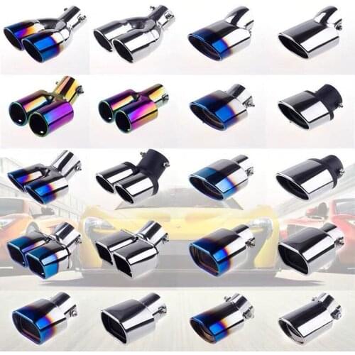 Exhaust pipe muffler stainless steel, exhaust pipe neck coating 1 to 2 curved / square straight for SKODA car