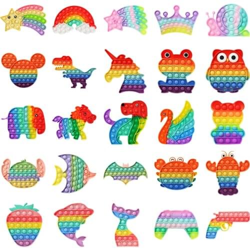 Fidget Reliver Stress Toys Sensory Toy To Relieve AutismPush Bubble Sensory Fidget Toy Autism Anti Stress Reliever Rainbow Toys