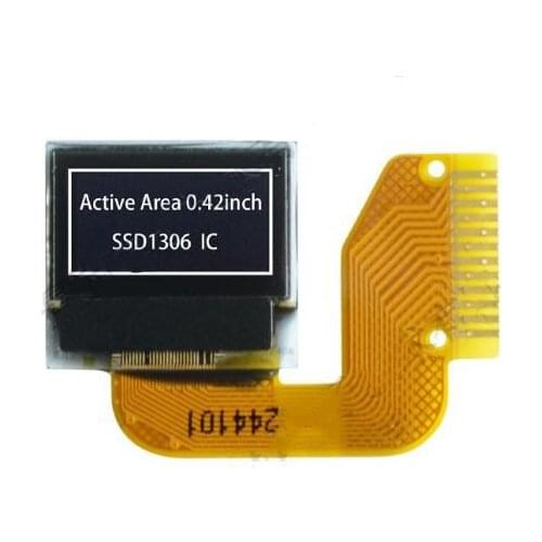 IPS 0.42 inch 12PIN White PM OLED Screen SSD1306 Controller 72*40 IIC Interface
