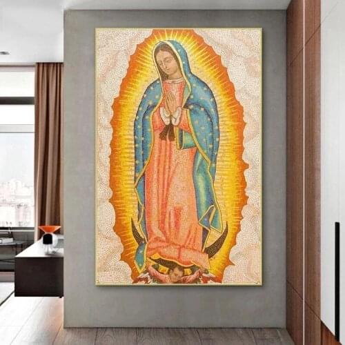 Virgin Mary Character Art Canvas Painting Religious Christian Poster Interior Home Decoration Mural Cuadros
