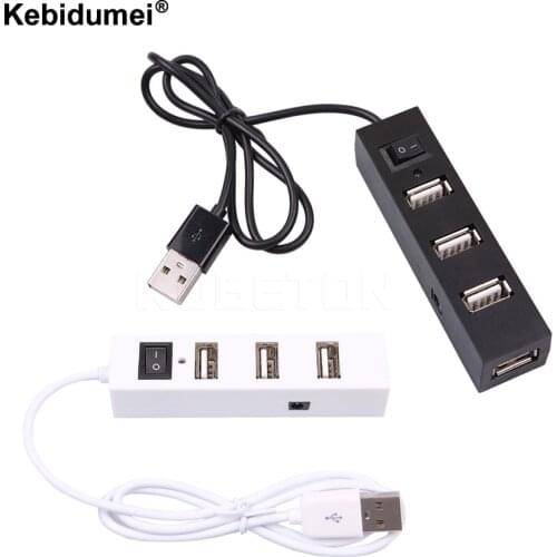 Kebidumei 2020 High quality 4 Port USB 2.0 High Speed Hub With Power Switch For Windows XP Vista 7 8 10 PC for Mac OS