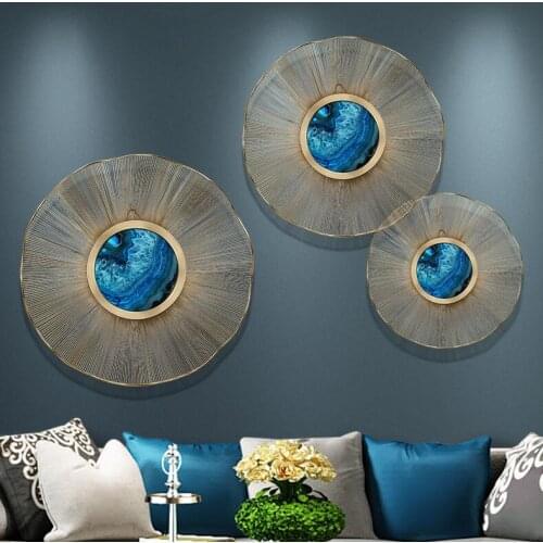 Chinese Luxury Wrought Iron Fengshui Wall Hanging Flowers Home Livingroom Wall Mural Crafts Hotel Proch Wall Sticker Decoration