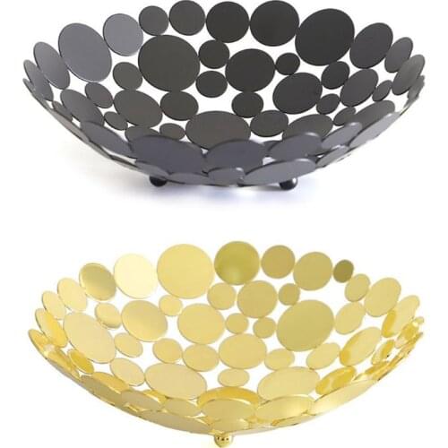Fruit Basket Metal Creative Countertop Bowl Decorative Table Centerpiece Holder for Fruit Vegetable Bread Candy and Other Househ