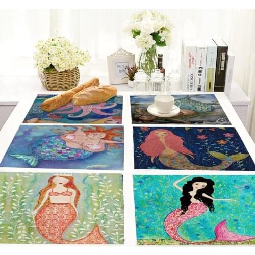 Mermaid pattern table mats coffee table decor placemats for table gold placemats for table paper placemats for table placemat