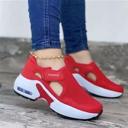 Women Fashion Vulcanized Sneakers Platform Solid Color Flats Ladies Shoes Casual Breathable Wedges Ladies Walking Sneakers