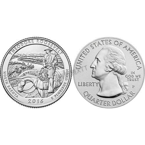 American Park Coin 34th Roosevelt Park 25 cents 2016 100% Real Original Collection Coins Unc Genuine Coin