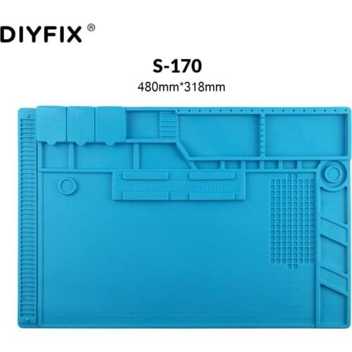 Soft Silicone Soldering Work Pad Heat Insulation Desk Mat Maintenance Platform for Electrical Components Welding Repair Station