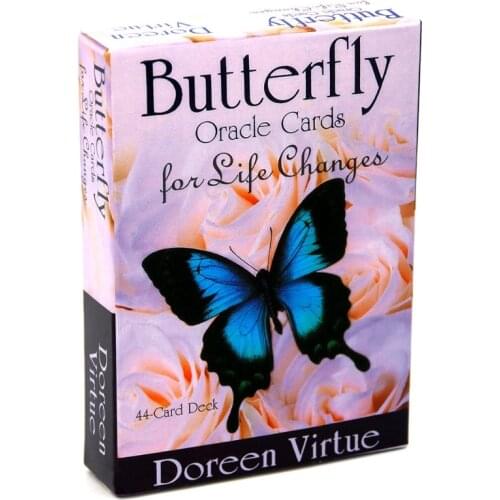 NEWEST 44pcs Butterfly Oracle Cards For Life Changes Tarot Cards Mysterious Divination Tarot Deck For Women Girl Card Board Game