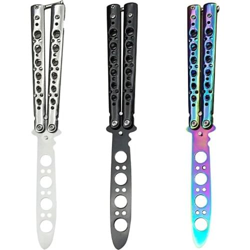 Folding Butterfly Knife Portable Transformable Blunt Balisong Pocket Trainer Survival Knife Training Tool For Outdoor Game