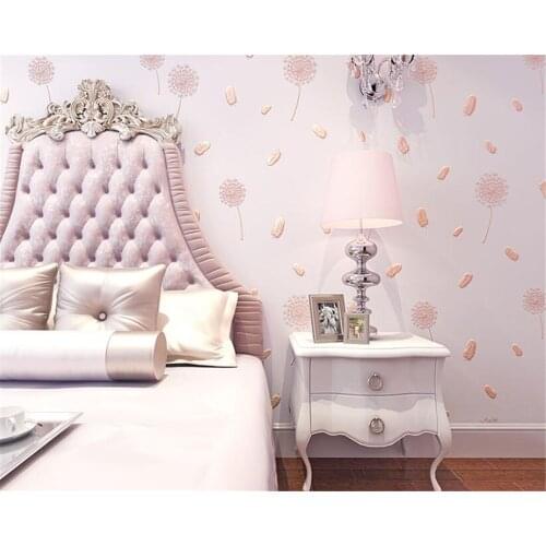 Beibehang Modern bedroom wedding room childrens room wallpaper warm dandelion feather bedroom living room 3d wallpaper roll