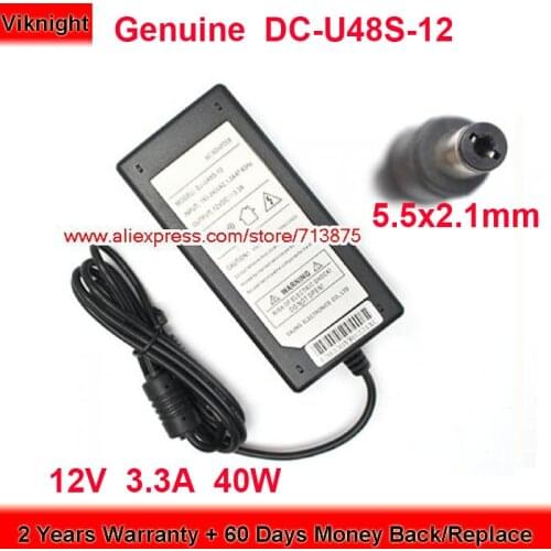 Genuine 40W Charger DC-U48S-12 12V 3.3A AC Adapter for Dajing 5 INCH LCD MONITOR 24 INCH LCD TV