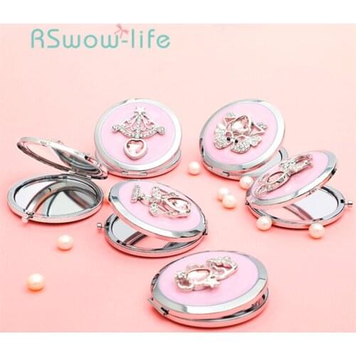 Carrying Mirror With Double-sided Small Clamshell Round Mirror Folding Pocket Portable Mirror Magnifying Mirror Vanity Mirror