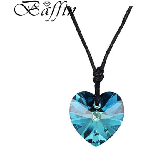 7colors heart crystal pendant made with SWAROVSKI elements 6228 heart pendant with rope no clasp for Mothers Day gift