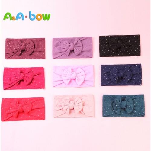 18/sets Bow Girl baby headband Solid Nylon for New Braid Baby Girl Headwear Turban Fashion Gift for Newborn Hair Accessories