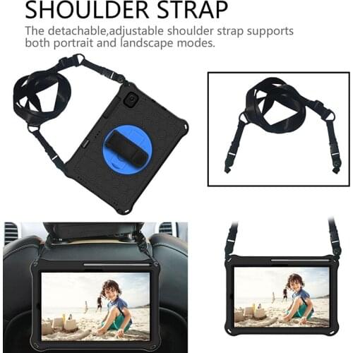 SM-T720 T725 Shockproof Case for Samsung Galaxy Tab S5E 10.5 2019 Kids EVA Cover with Shoulder Strap Pen Holder+Pen
