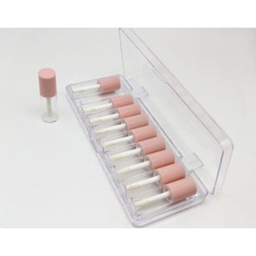10pcs 4ml Lip Gloss Empty Plastic Tubes Exquisite Mini Clear Lipgloss Packaging Container Reusable Dispenser Bottle With Pink