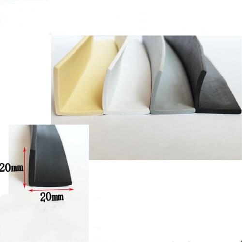 Custom Rubber Angle Corner Protecor Edge Encloser Shield Collision Avoidance Gasket L Strip 20x20mm Black Gray White Beige