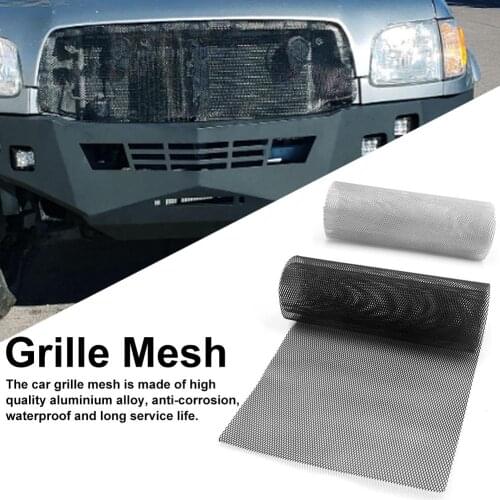 40inchx13inch Car Grille Mesh Aluminum Alloy Grill Mesh Sheet Rhombic Type Black