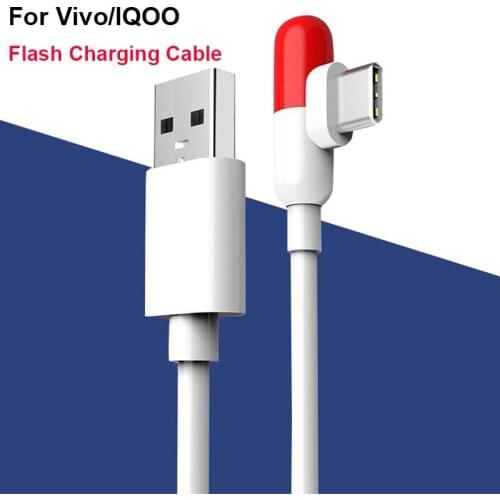 Super Flash Charge USB-C Cable Elbow Capsule Type C USB Cable For Vivo X50 X60 Pro X30 NEX3 IQOO 3 5 Pro NEO3 OPPO VOOC Charge