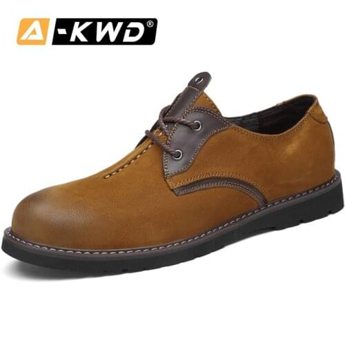 Fashion Brown Working Shoes Man High Quality Mens Leather Shoes Low Help Sneakers Men Autumn Men Ankle Boots Werkschoenen 37-47