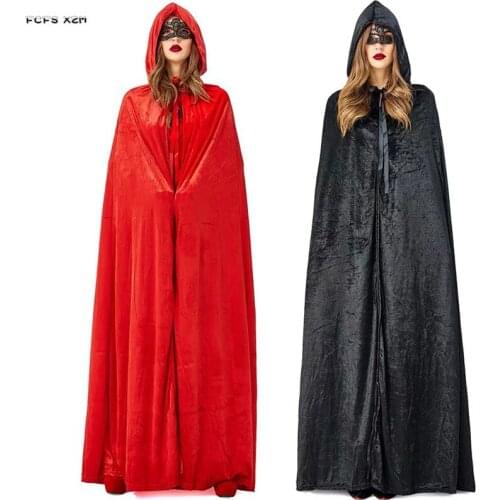 Unisex Adult Wizard Magician cloak Halloween Witch Sorceress Costumes Vampire Cosplay Carnival Purim Masquerade Rave party dress