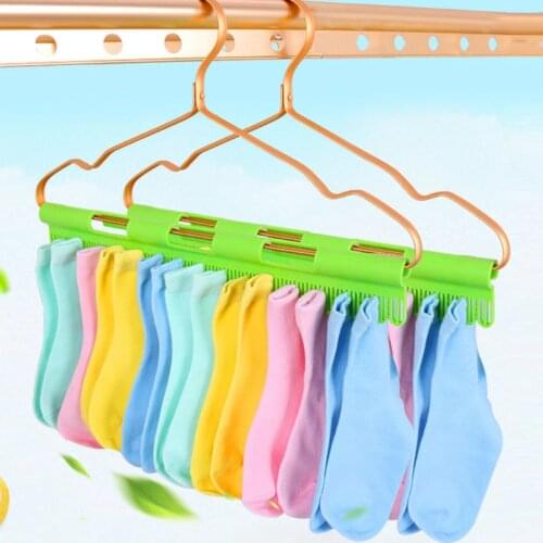Clothes Socks hangers Finishing Clips Plastic Anti Skid Windproof Storage Rack Hanger