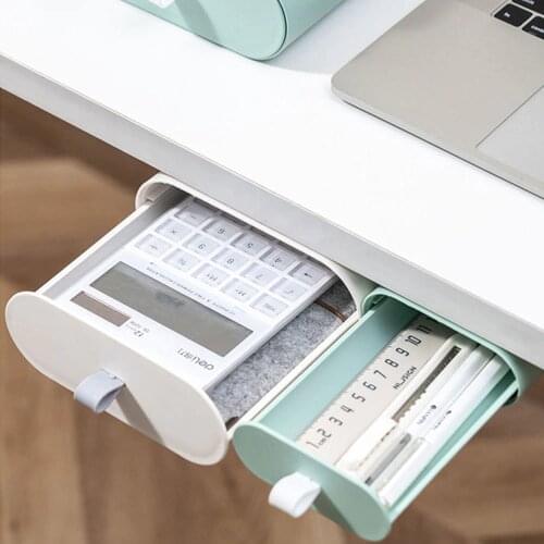 Drawer Storage Box Self Stick Pencil Tray Stand For Pens Under Desk Storage Drawer Hidden Table Drawer Box Home Organizer Box