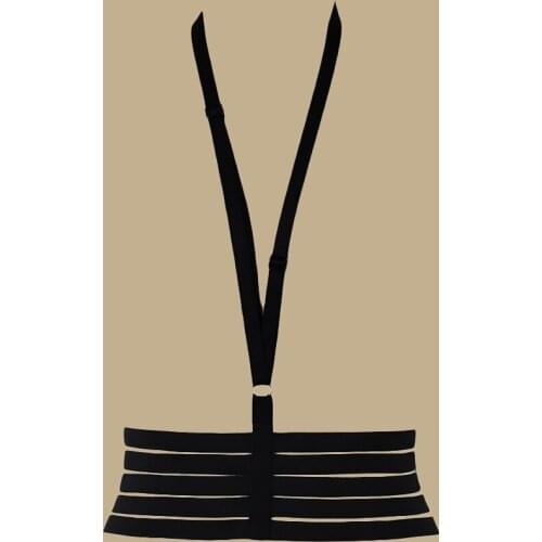 Woman Sexy Lingerie Body Harness Elastic Adjustable Bondage Body Cage Bra Pastel Goth Neck Harness Belt