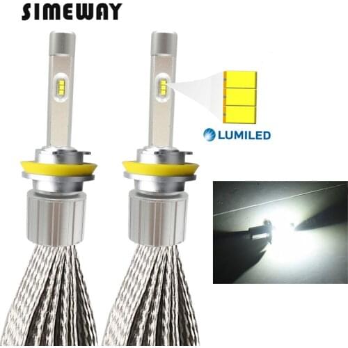 2PCS H7 LED Lights H16 H11 H1 H4 9005 9012 D2H Bulbs with ZES Chip 96W 9600LM 6000K H3 H8 H9 9006 881 880 Auto Fog Lamps 12V 24V