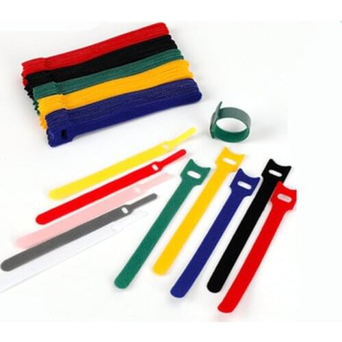 20PcsT type reusable cable tie Velcro strap Velcro cable tie winder organizer household wiring harness organize fixed cable