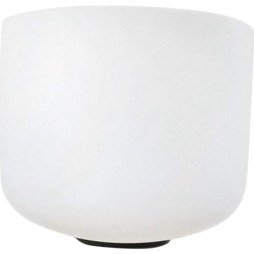 8 Inch 432Hz Singing Bowl Perfect Sound Note G Throat Chakra Frosted Quartz Crystal Meditation with Rubber Ring