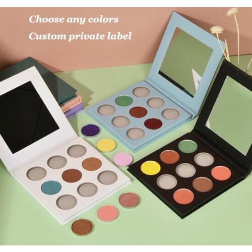 9 Colors High Pigmented Eyeshadow Choose any Colors Matte Shimmer Glitter Makeup Palette Kit Custom Private label