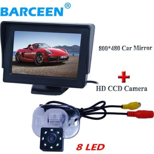 Adapt for KIA FORTE for Hyundai Verna Sloaris Sedan 4.3" car assist car pakring monitor + 8 led rainproof car rear camera