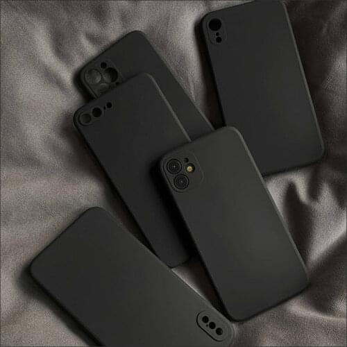 Black matte mobile phone case for iPhone 12mini 12 11 Pro X XR XS Max 6 6s 7 8 plus 5 se2020 Fashion Classic Silicone soft shell