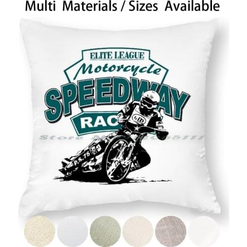 Speedway Racing Pillow Case Throw Pillow Cover Cotton Linen Flax Motorsport Motorcycle Racing Motorcyclist Icespeedway Dirt