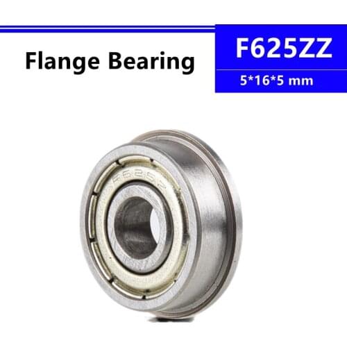 50pcs/100pcs F625ZZ 5*16*5mm flange deep groove ball bearing 5x16x5mm F625Z Flanged bearing 3d printer