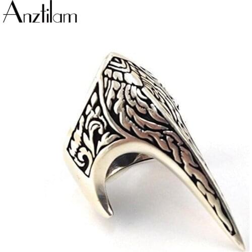 Punk Kayi Obasi Flag Ottoman Ring Stainless Steel Unique Ring for Men Women’s Armor Long Vintage Rings Animal Jewelry