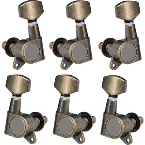 6 Pieces Sealed Gear Guitar Tuning Pegs Machine Heads for Acoustic Electric Guitar 3 Left+3 Right