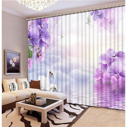Beautiful flower animal Photo 3D Curtains Sun Shade Home Decoration High Quality Window Curtain Custom-made Size