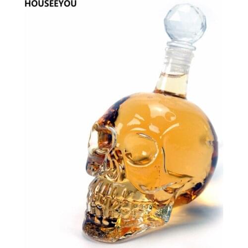 Creative Crystal Skull Vodka Bottles Gothic Wine Vodka Decanter Bar Tools Barware Home Supplies 125ML 350ML 550ML 1000ML 4Sizes