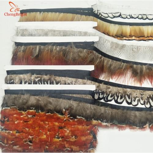 ChengBright Wholesale High Quality 10 yards Pheasant Feathers Ribbon, Feather Width 4cm-6cm DIY Clothing Accessories Plume