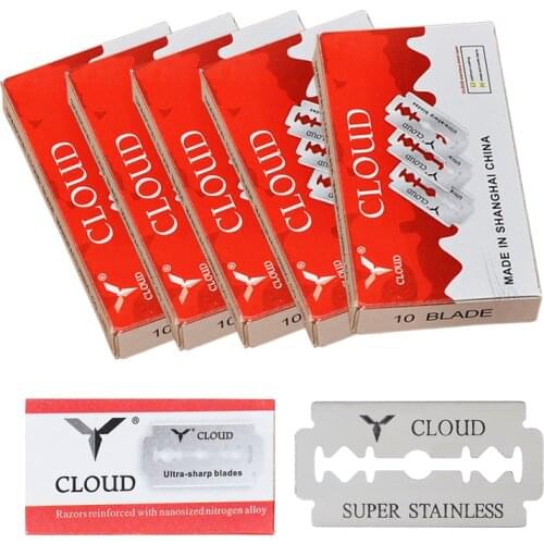 Cloud 100 pcs Per Lot Japan 6CR13 Stainless Steel Double Edge Blade Safety Razor Blade,Easy to Use Good Quality LZS0107