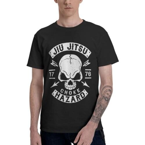 Male Skull JIU JITSU T-Shirt Funny Brazilian Jiu-Jitsu Tshirt Short Sleeve Hip Hop T Shirt Homme Cotton Tee Tops Gift