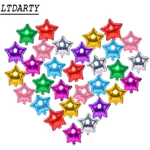 200pcs/lot Mix 5inch Star Heart Foil Balloons Baby Birthday Wedding Party Air Inflatable love Heart Globos Decoration Supplies