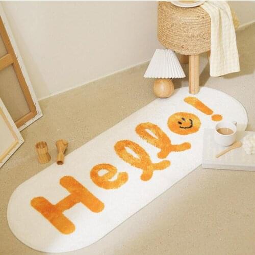 Nordic Non-slip Bathroom Floor Mats Flocking Entrance Long Carpet Absorbent Bedroom Mat Quick-Drying Door Mats Bathroom Rugs