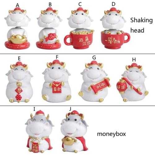 I Chinese Style New Year Of The Ox Ornaments Car Decorations Coins Storage Box
