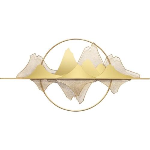 New Chinese Irregular sofa background wall decor fashion metal element living room hanging pendent three dimensional decoration