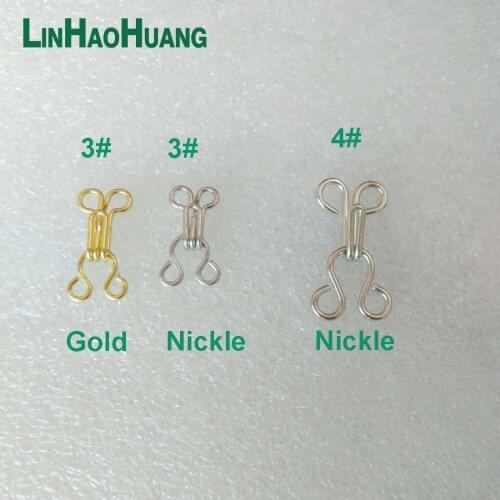 Wholesale 150pairs/lot metal brass bra underwear hooks eyes pant skirt hook / eye silver nickle/gold free shipping 2016091303