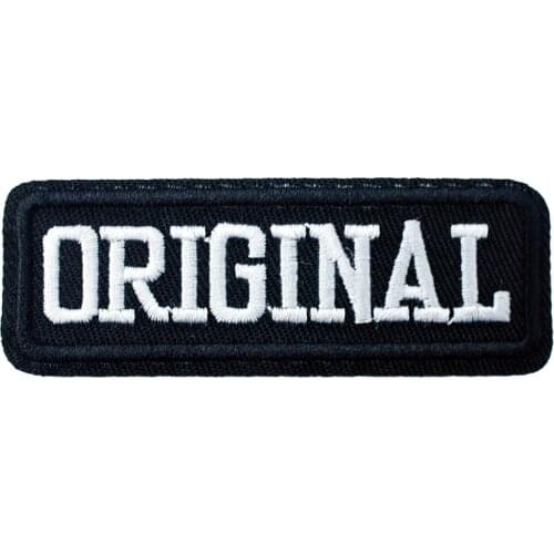 Text Size:2.7x8.0cm Embroidery Patches for T-shirt Iron on Stripes Appliques Clothes Stickers Clothing Sew on Badges written