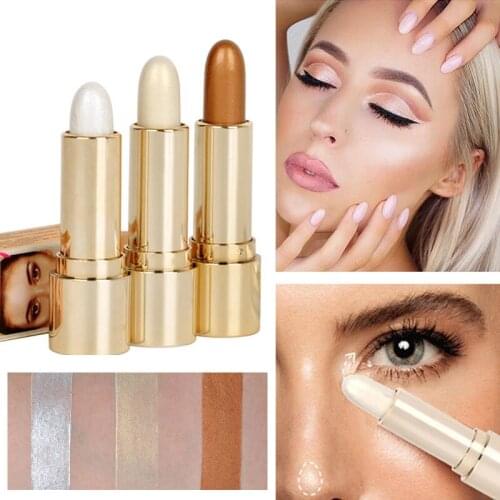 Brighten Stick Shimmer Long Lasting Easy To Wear Silkworm Pen Bronzer Makeup Concealer Cream Eyes Face Bronzing Sticks WH998